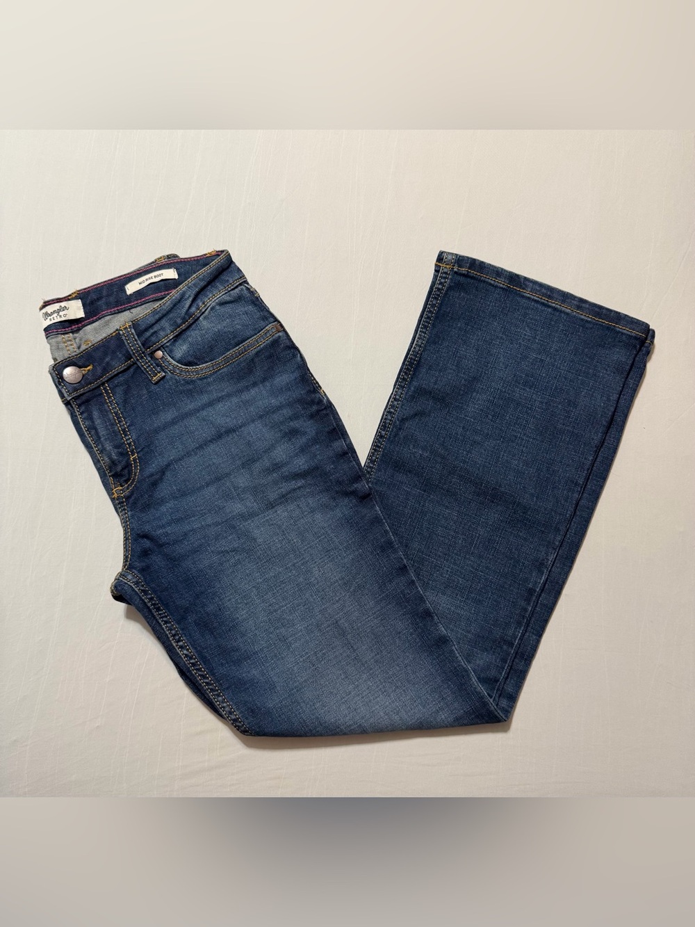 Wrangler Retro Dark Blue Flare Jeans -Women's Wide Leg Denim